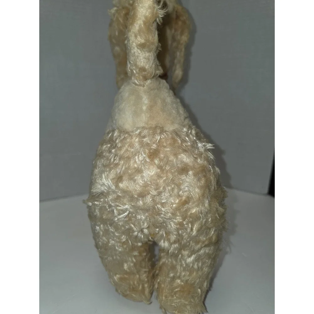vintage mid-century mohair stuffed poodle toy 1950s